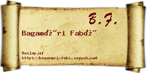 Bagaméri Fabó névjegykártya